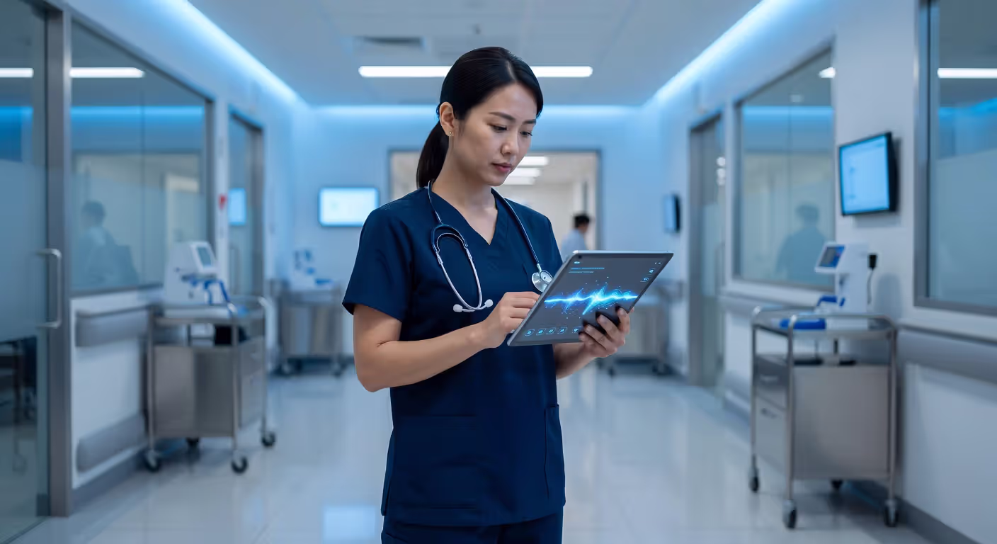 Healthcare provider using AI voice agent system for patient communication