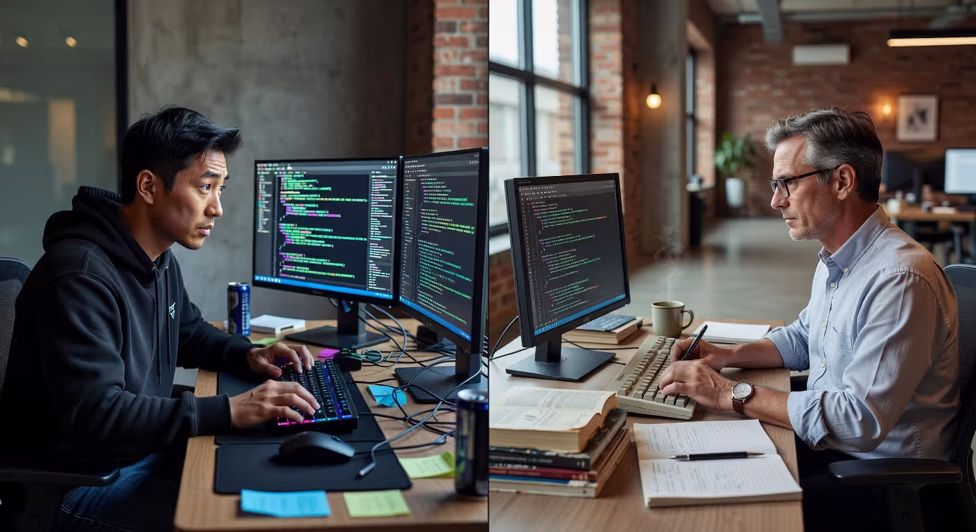 Comparison of vibecoding prototyping versus traditional coding workflow