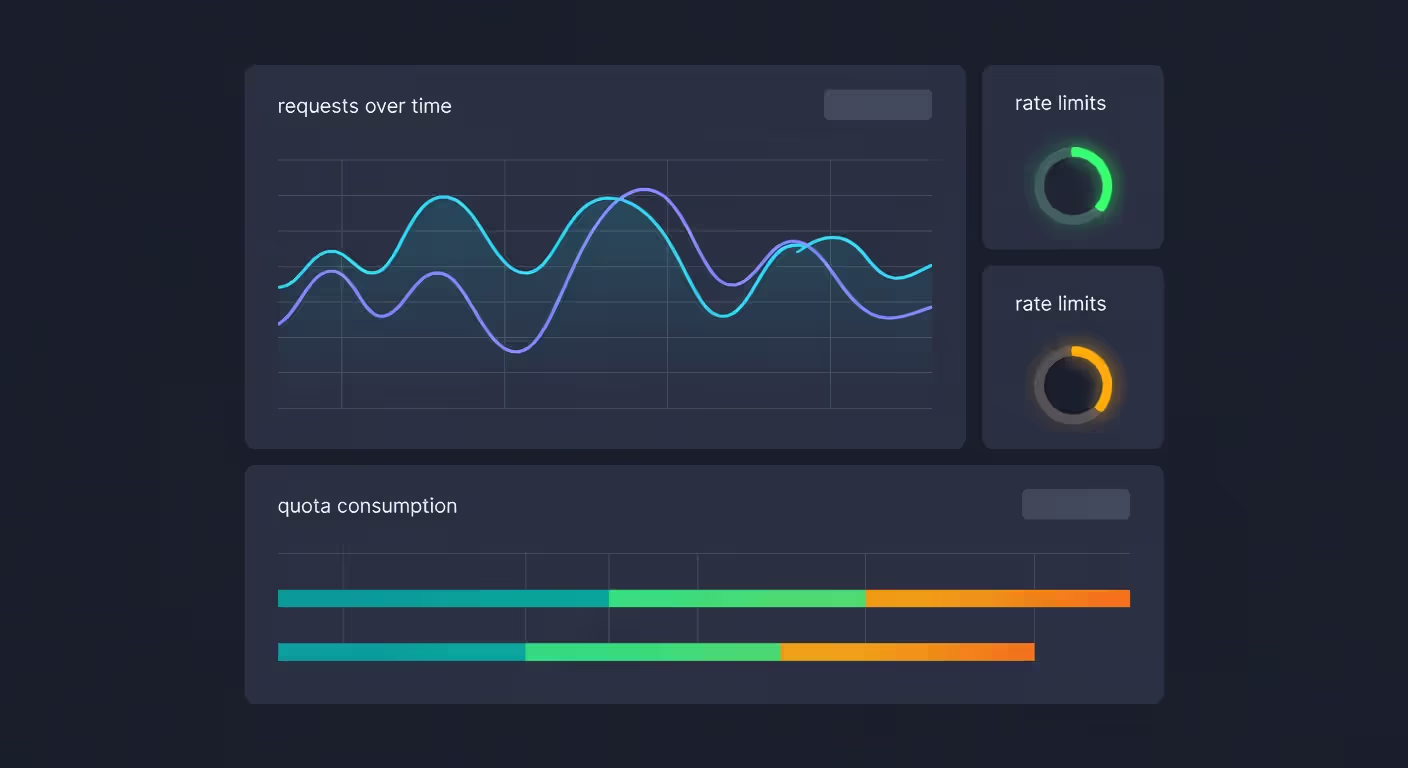 Perplexity API usage dashboard displaying rate limits and quota