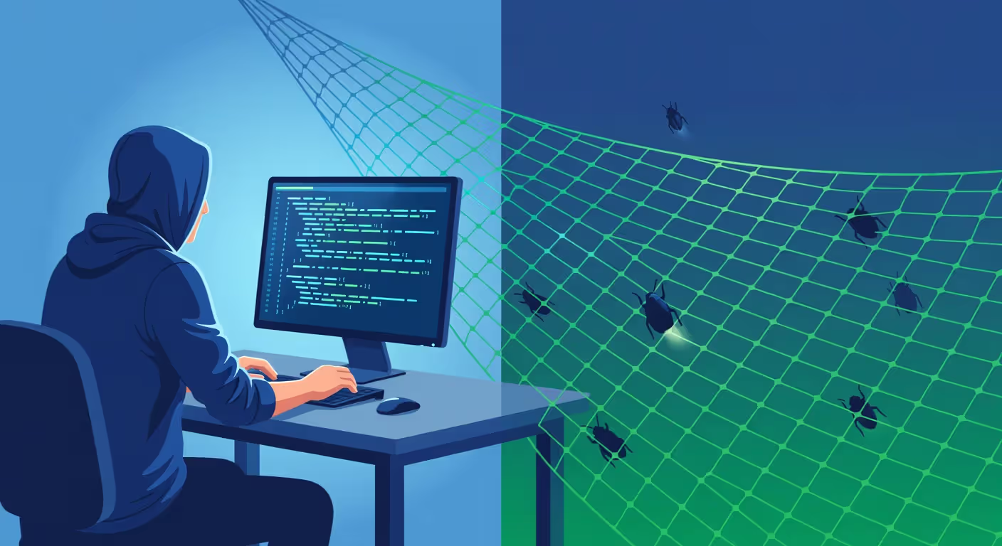 Visual representation of regression testing as a safety net for code changes