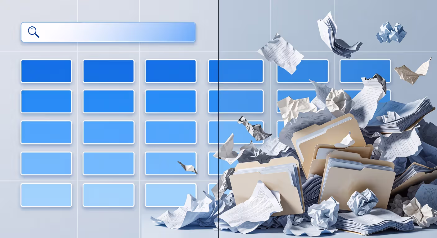 Organized knowledge base versus unstructured document storage comparison