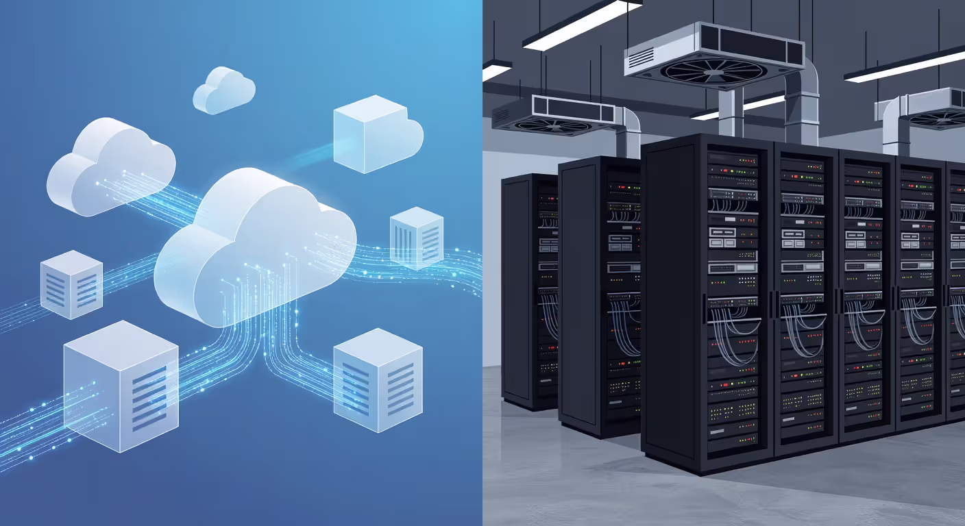 Comparison of cloud AI infrastructure versus on-premises data center setup