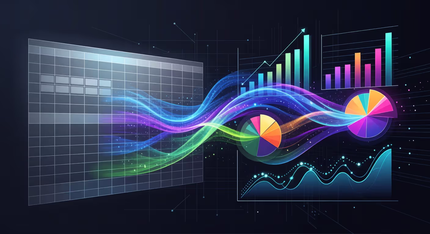 Data transforming from spreadsheets into visual charts