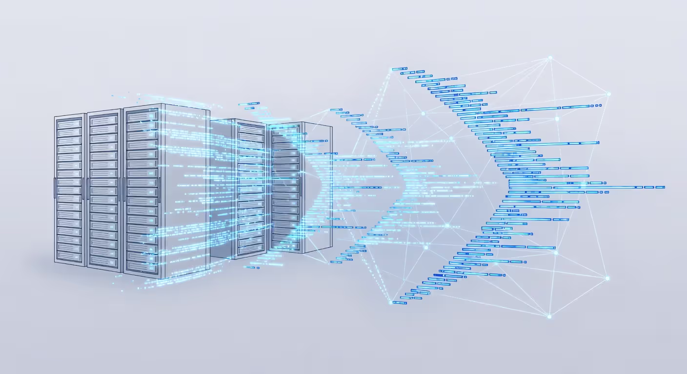 Infrastructure as Code visualization showing servers defined through code