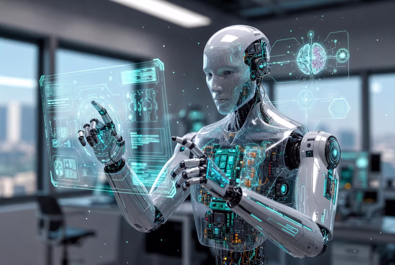 AI Agent at work: How intelligent systems perceive the world, process information through neural networks, and take meaningful actions in real time.