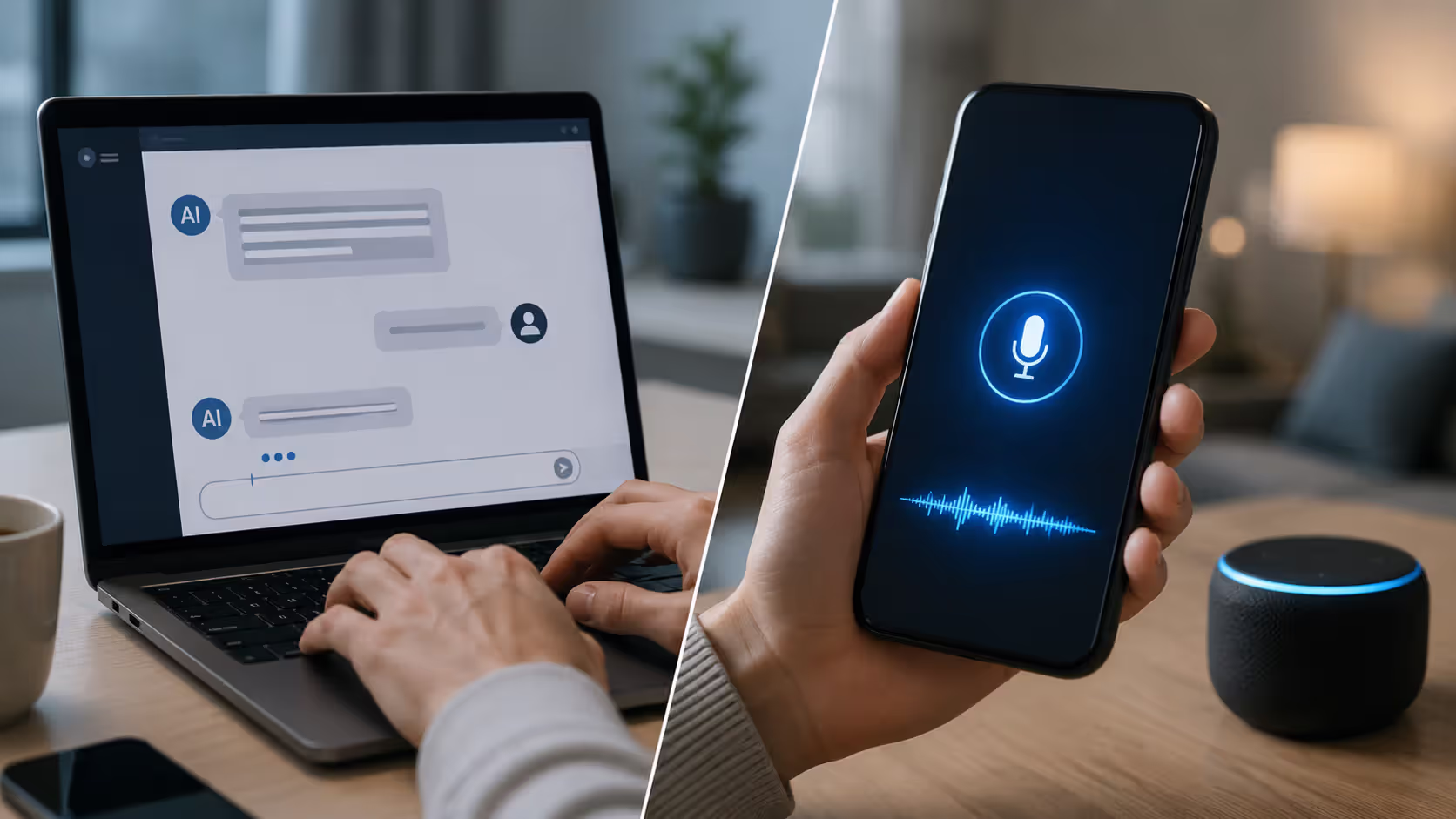 Comparison of text-based and voice-based AI assistant interfaces
