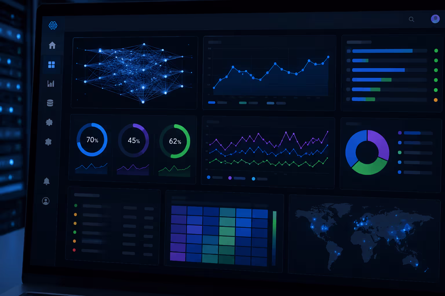AI infrastructure monitoring dashboard with performance metrics